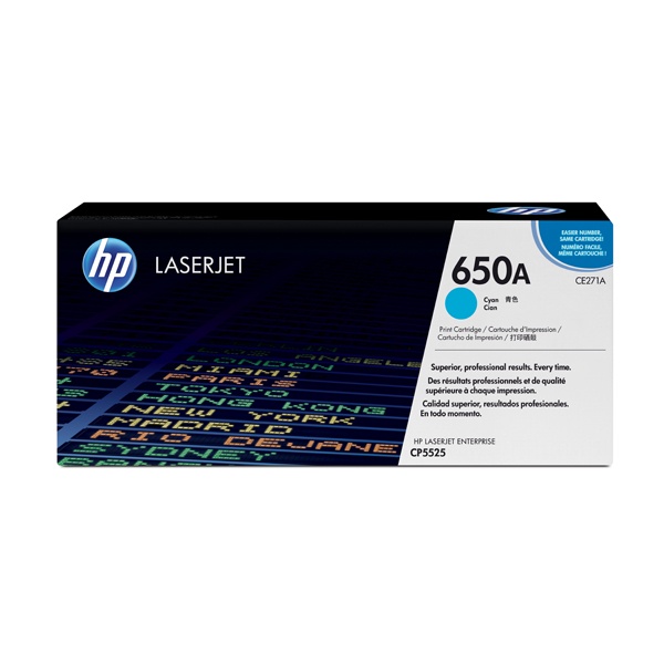 HP 정품토너 No.650A CE271A 파랑 (CP5525dn/15000매)